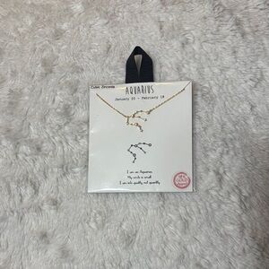 Gold Aquarius Zodiac Necklace